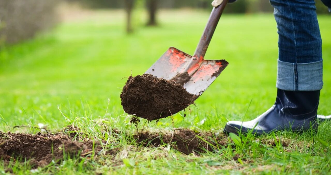 Digging a trench