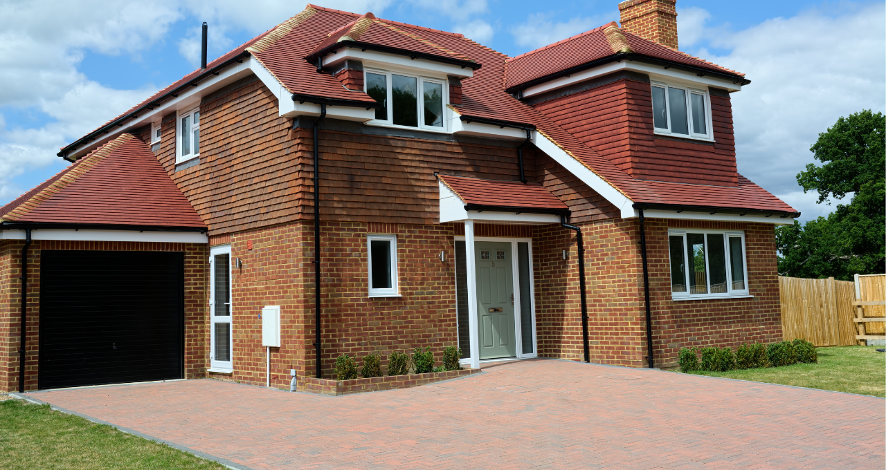 Driveway with modern driveway paving